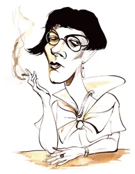 Sylvia Townsend Warner - Karikatur mit Zigarette